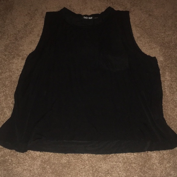 DO + BE Tops - Black tank. Oversized